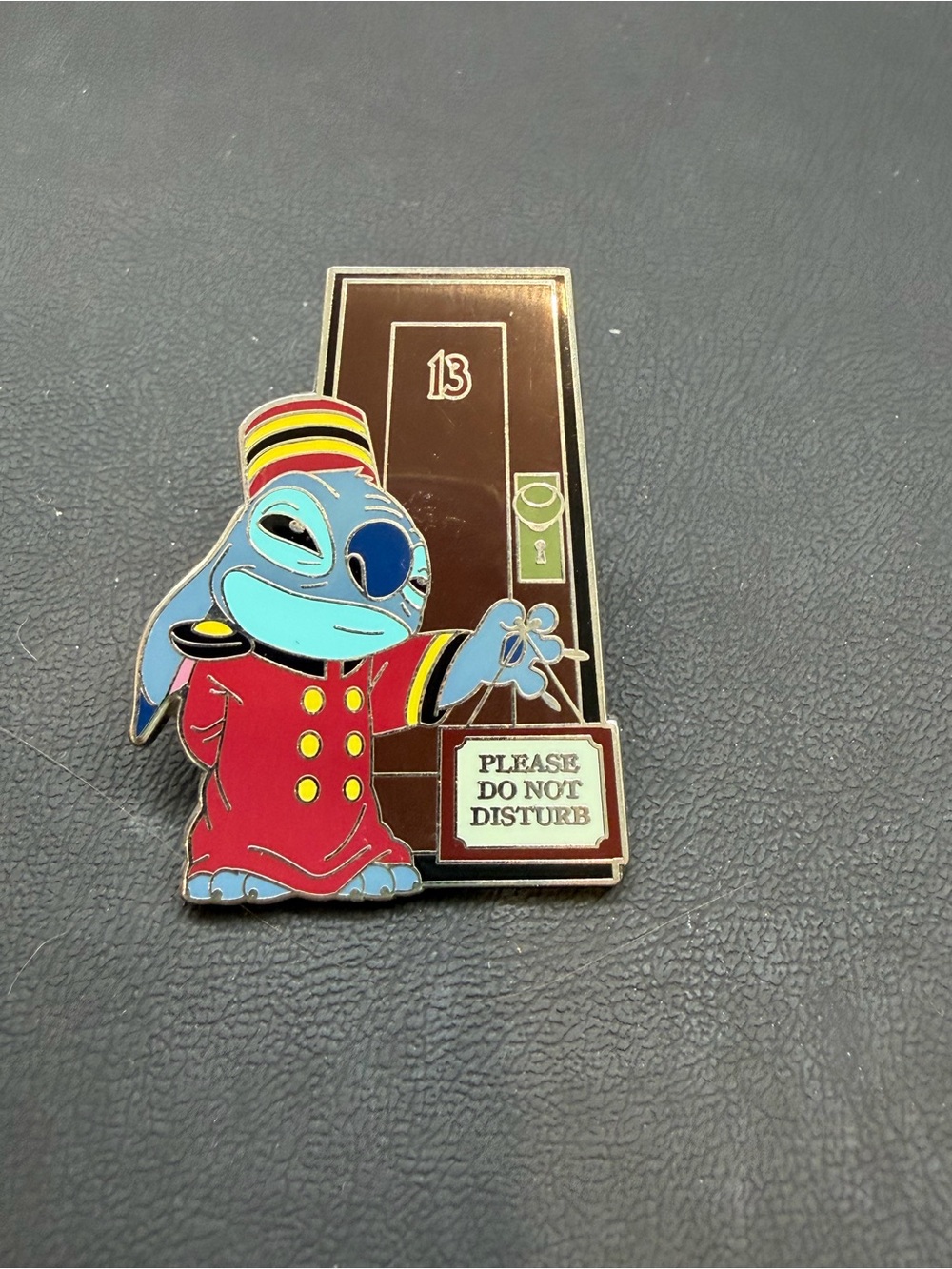 Disney Stitch Red Bellhop Enamel Pin - Please Do Not Disturb 2008